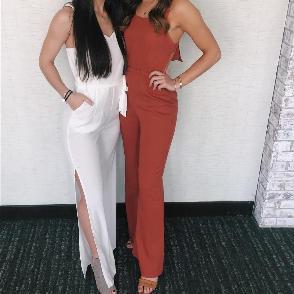 Charlotte Russe red/orange jumpsuit size S